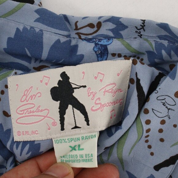 Vintage Reyn Spooner Hawaiian Shirt Men’s XL Elvis Presley Spun Rayon Button Up - Picture 9 of 11